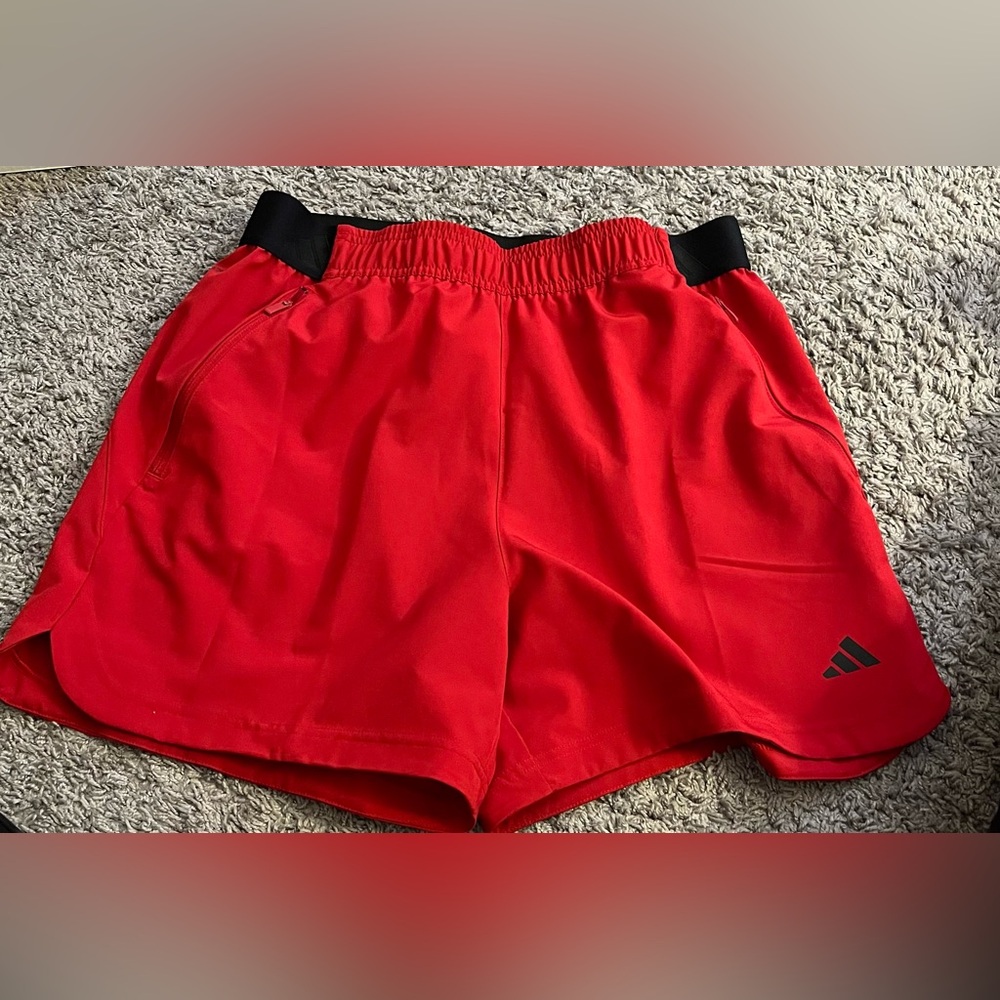 Adidas Men's Vibrant Red Athletic Shorts